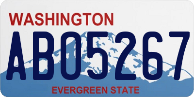 WA license plate ABO5267