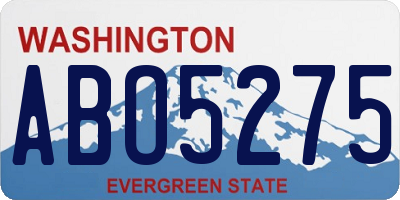 WA license plate ABO5275