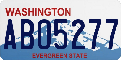 WA license plate ABO5277