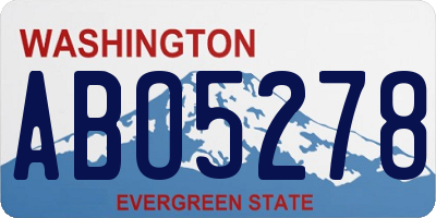 WA license plate ABO5278