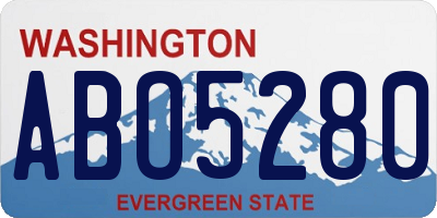 WA license plate ABO5280