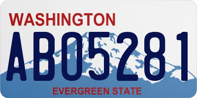 WA license plate ABO5281