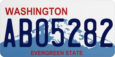 WA license plate ABO5282