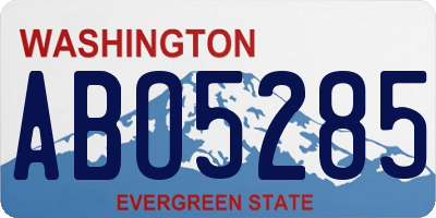 WA license plate ABO5285