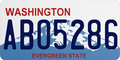 WA license plate ABO5286