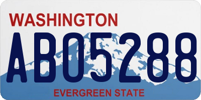 WA license plate ABO5288