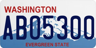 WA license plate ABO5300
