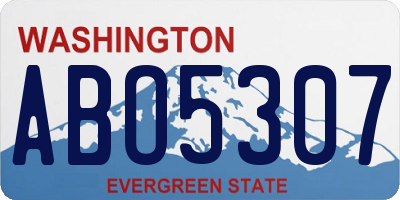 WA license plate ABO5307