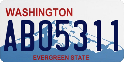 WA license plate ABO5311
