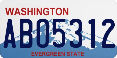 WA license plate ABO5312