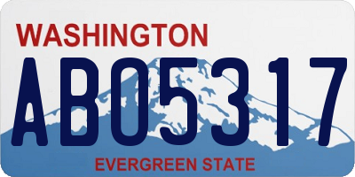 WA license plate ABO5317
