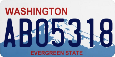 WA license plate ABO5318