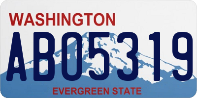 WA license plate ABO5319