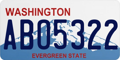 WA license plate ABO5322