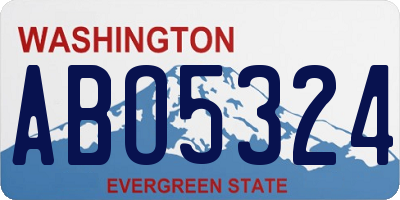 WA license plate ABO5324