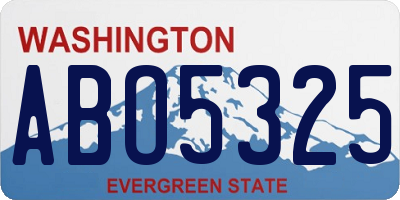 WA license plate ABO5325
