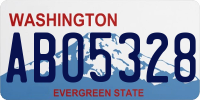 WA license plate ABO5328
