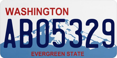 WA license plate ABO5329