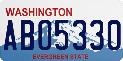 WA license plate ABO5330