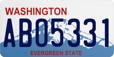 WA license plate ABO5331