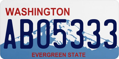 WA license plate ABO5333