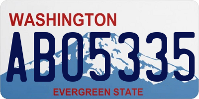 WA license plate ABO5335