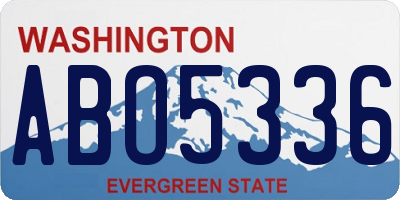 WA license plate ABO5336