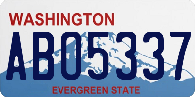 WA license plate ABO5337