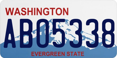 WA license plate ABO5338