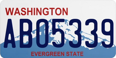 WA license plate ABO5339