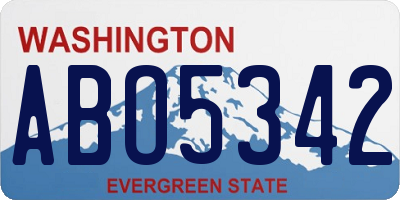 WA license plate ABO5342