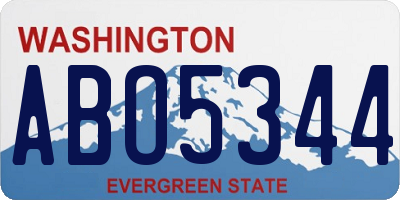 WA license plate ABO5344