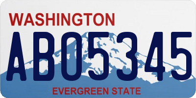 WA license plate ABO5345