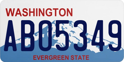 WA license plate ABO5349