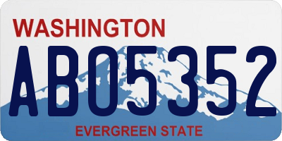 WA license plate ABO5352