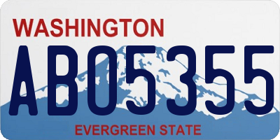 WA license plate ABO5355