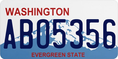 WA license plate ABO5356