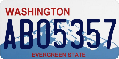 WA license plate ABO5357