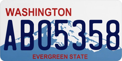 WA license plate ABO5358