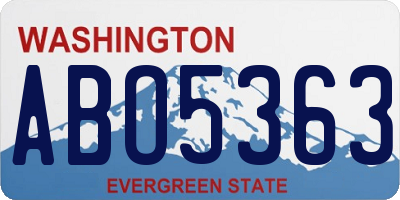 WA license plate ABO5363