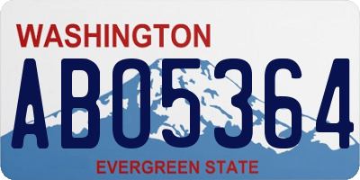 WA license plate ABO5364