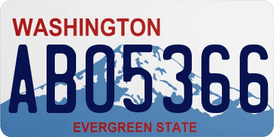 WA license plate ABO5366