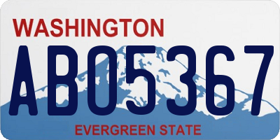 WA license plate ABO5367