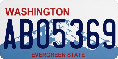 WA license plate ABO5369