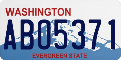WA license plate ABO5371