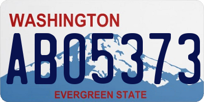 WA license plate ABO5373