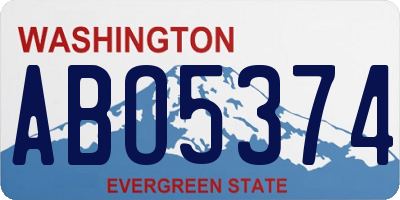 WA license plate ABO5374