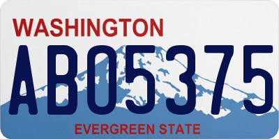 WA license plate ABO5375