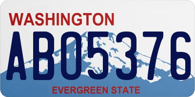 WA license plate ABO5376