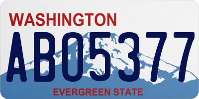 WA license plate ABO5377
